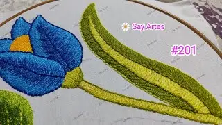 #201 bordando hoja larga 🍃| Say Artes