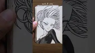 [ASMR] Drawing Tatsumaki 🌪️ - OnePunchMan #satisfying #shorts #asmr
