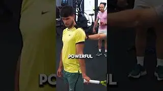 How Carlos Alcaraz builds insane powerful forehand & backhand #tennis