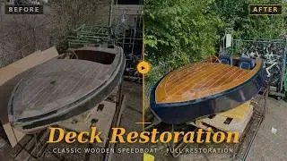 Rescuing an abandoned wooden speedboat - Repairing severe wood rot & repainting the boat