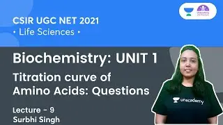 Titration curve of Amino Acids: Questions | Biochemistry: UNIT 1 | CSIR NET 2021 | By Surbhi Singh