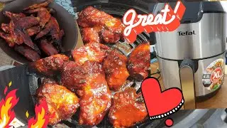 TEFAL EY401 Easy Fry Deluxe Airfryer XL 4,2L UNBOXING & TESTING (Chicken & BBQ Ribs)