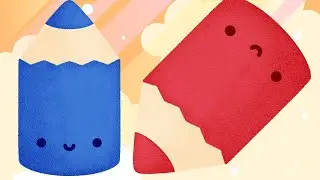 A cor azul e vermelho para crianças | Cores em português