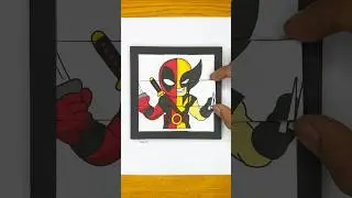 Deadpool & Wolverine Cardboard Puzzle Game DIY ❤️💛 #shorts #deadpool #diy