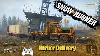 Island lake mission gameplay and walkthrough Snowrunner harbor delivery