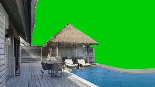 House & pond green screen video backgrounds