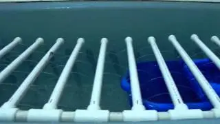 Proba ,,la rece,, a filtrului de substrat pentru acvariu, alimentat de pompa 2500 l/h.