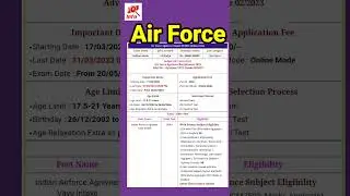 AIR FORCE NEW VACANCY 2023 |AGNIVEER AIR Force 2023 |वायु सेना भर्ती 2023 |air force bharti 2023 ||