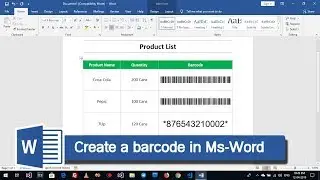 How to create a barcode in Ms Word using Barcode Font