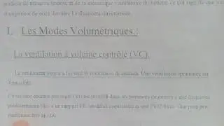 Modes ventilatoires ( ventilation à volume contrôlé et assistée contrôlée)