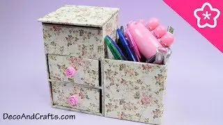 DIY Mini Organizador multiusos de cartón - DecoAndCrafts