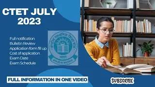 CTET July 2023 | Full Information | How to apply  ctet form #ctet2023 @StudywithArif