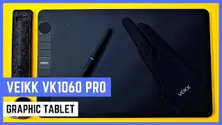 Veikk VK1060 Pro Graphic Tablet with Two Quick Dials and Tilt Pressure | Premium Budget Pen Tablet