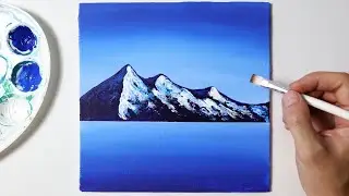 Super Easy Mountain Landscape for Beginners | Acrylic Painting Tutorial Step by Step