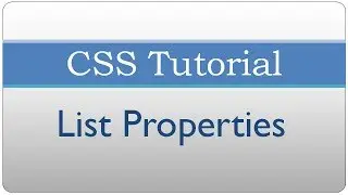 CSS Tutorial 23 - List properties