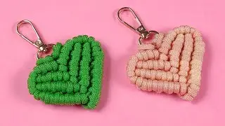 Easy Macrame Heart Keychain /Cómo hacer un llavero de corazón hecho a mano / llavero macramé / key