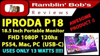 IPRODA P18 18.5 Inch Portable Monitor (1080P) (120hz) (PS54) (IOS) (ANDROID) (MAC) (PC) USB) (HDMI)