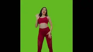 Red girl green screen video effect 