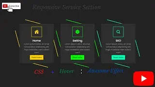 Responsive service section ui design using HTML and CSS | Responsive service section kasi banaye