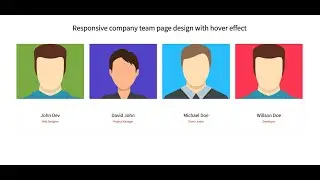 Responsive company team page design with hover effect in Hindi