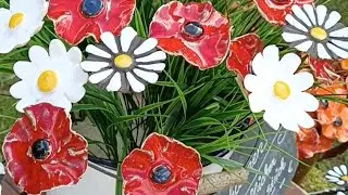 Хендмейд цветы из. керамики красота ..