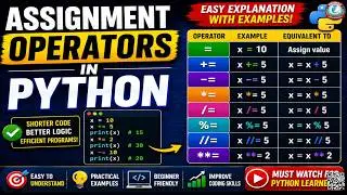Assignment Operators in Python | Complete Tutorial with Examples for Beginners