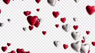 4K Animated Motion Graphic Video Stock | Looping Transparent Falling Hearts Icons by Under21 studio