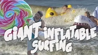 SmellyBellyTV and Jer'sBears - DON'T RIDE GIANT INFLATABLES IN SHARK INFESTED WATERS😀