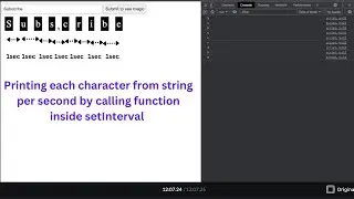how to print each character of the string in each second by calling function inside setInterval.