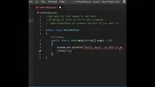 writing my first line of code in JAVA .. #java #noobie
