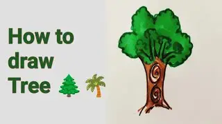 Easy tree 🌴 drawing #drawing #trending #art #draw #kidslearning #easydrawing #viralvideo
