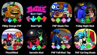 FNF Pibby Orange, FNF Sliced, Beat Fight, FNF Raptime, Pico All Mod, Gracello Mod, FNF Cat Dog
