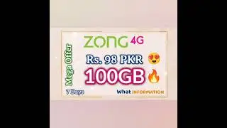 Zong Weekly Best Internet Package 100GB Data 🔥 | What Information