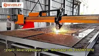 [ BEVERLEY ] 6M Big Width CNC Plasma Cutting Machine Cutting 32mm Stainless Steel in  Shipyard