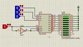 Decoder 2 to 4  and  3 to 8  simulatoin in proteus