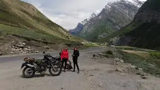 Girls on a bike ride in ladakh DRONE