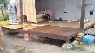 навесной пол террасы - лиственница (hinged floor terrace)