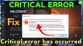 Valorant critical error has occurred and process must be terminated fix