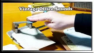 ASMR Vintage Office Sounds / Sorting Paper & Folders / Hole Punch / No Talking