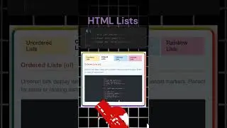 HTML Lists | Web Tech | 