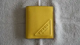 PRADA Saffiano Embossed Wallet Sunny Yellow