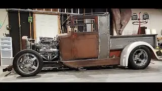 29 Chevy Project part 24: Fabbing mounts for an AC compressor in a tight space