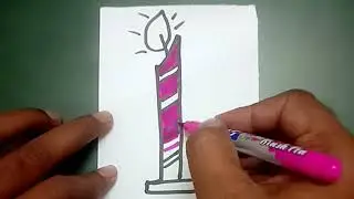Draw candle from number 1 | Drawings with numbers #art #howtodraw