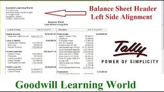Tally TDL for Print Balance Sheet Address in Left Side  || Tally Add on  Free Download