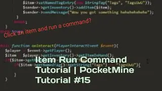 Item Run Command Tutorial | PocketMine Tutorial #15