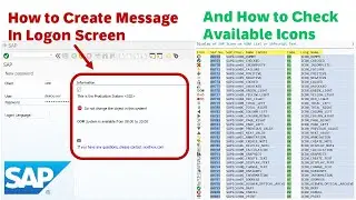 SAP: How to Create Message in Logon Screen and How to Check Available Icons