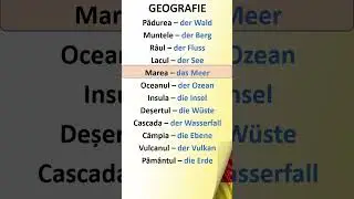 Invata Germana | #SHORTS | Elemente de geografie - munte, mare, pamant, vulcan, ocean, insula etc
