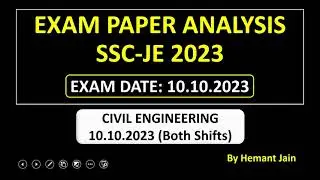 SSC JE Exam 2023 Analysis 10 October 2023 and Expected Cutoff (both Shift) #sscje #sscjecutoff