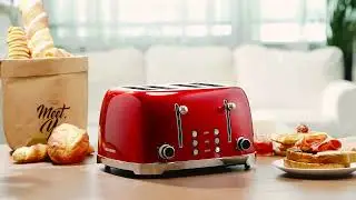 REDMOND 4 Slice Toaster Retro Stainless Steel Toasters  ST033
