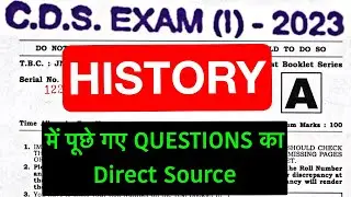 CDS 1 2023: HISTORY QUESTIONS WITH SOURCE 